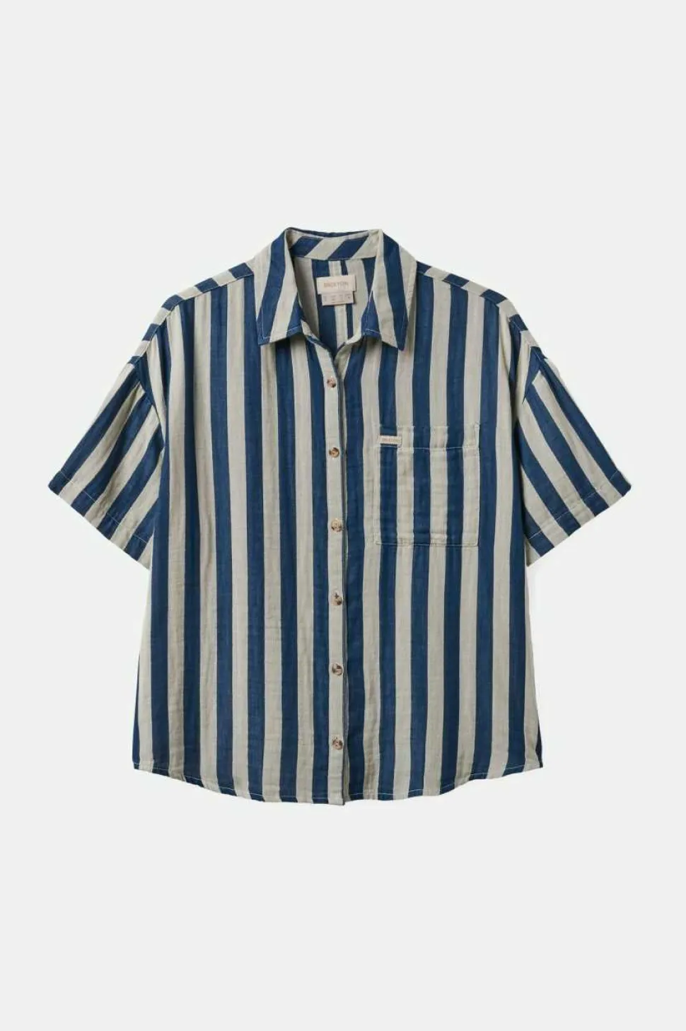 Mykonos Stripe Boyfriend S/S Woven Shirt