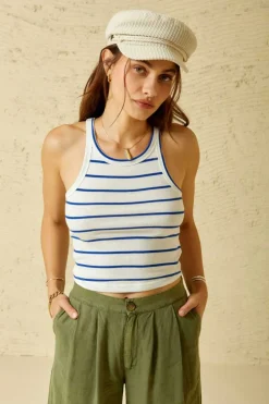 Organic Rib High Neck Tank Top