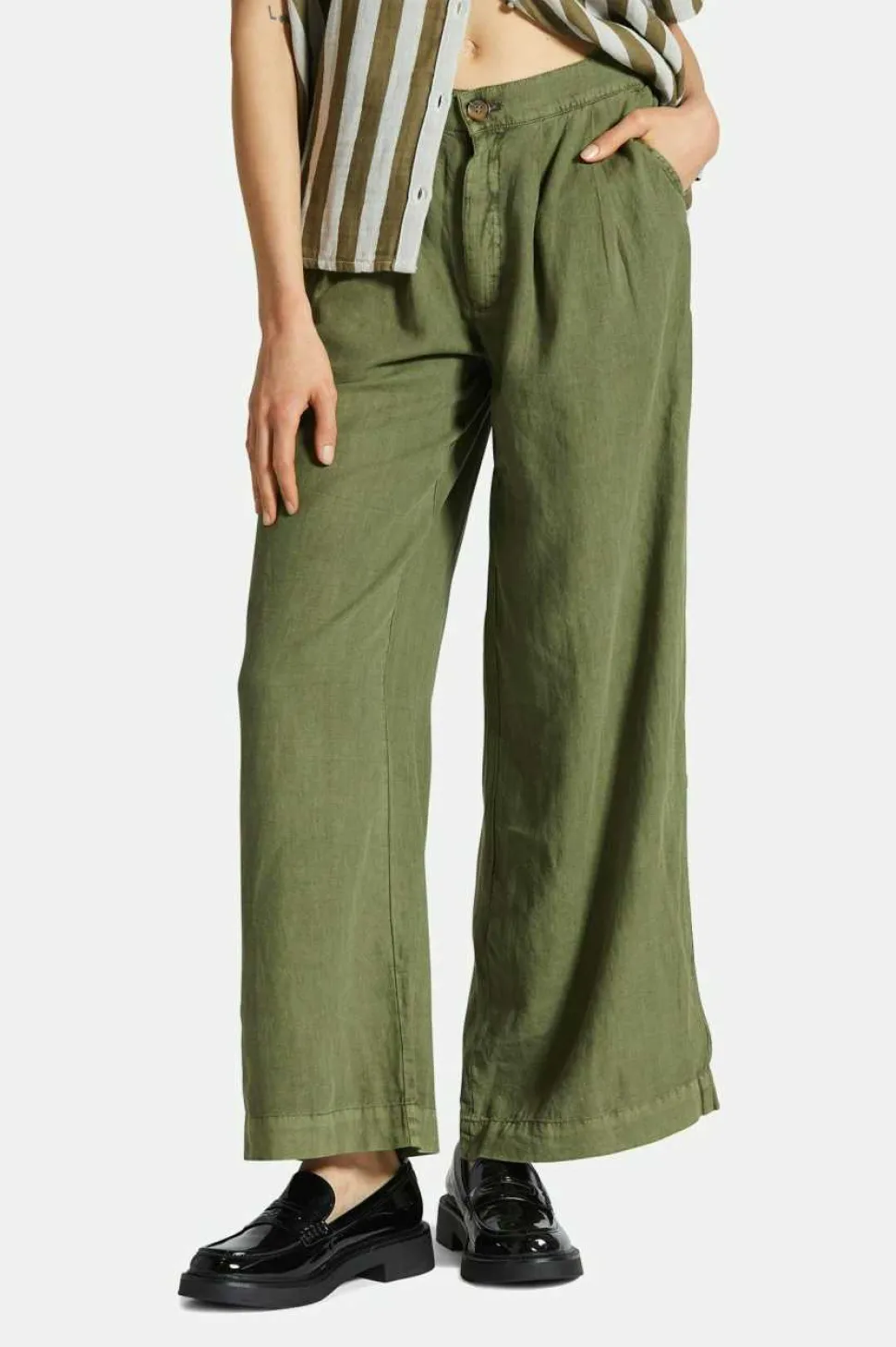 Vintage Linen Blend Wide Leg Pant