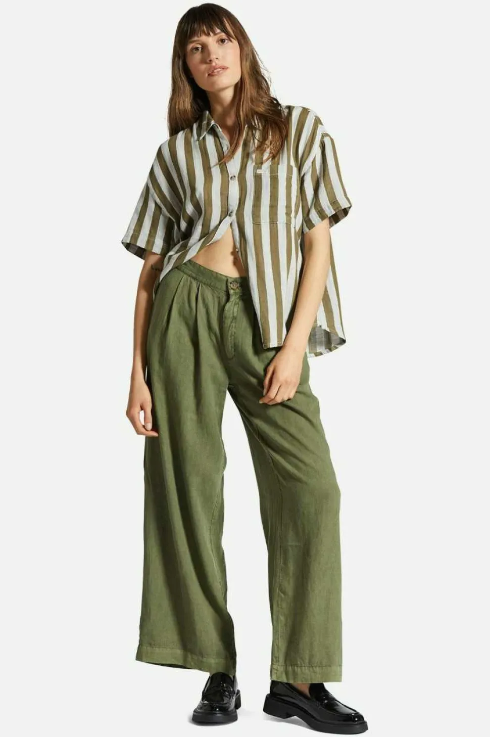 Vintage Linen Blend Wide Leg Pant